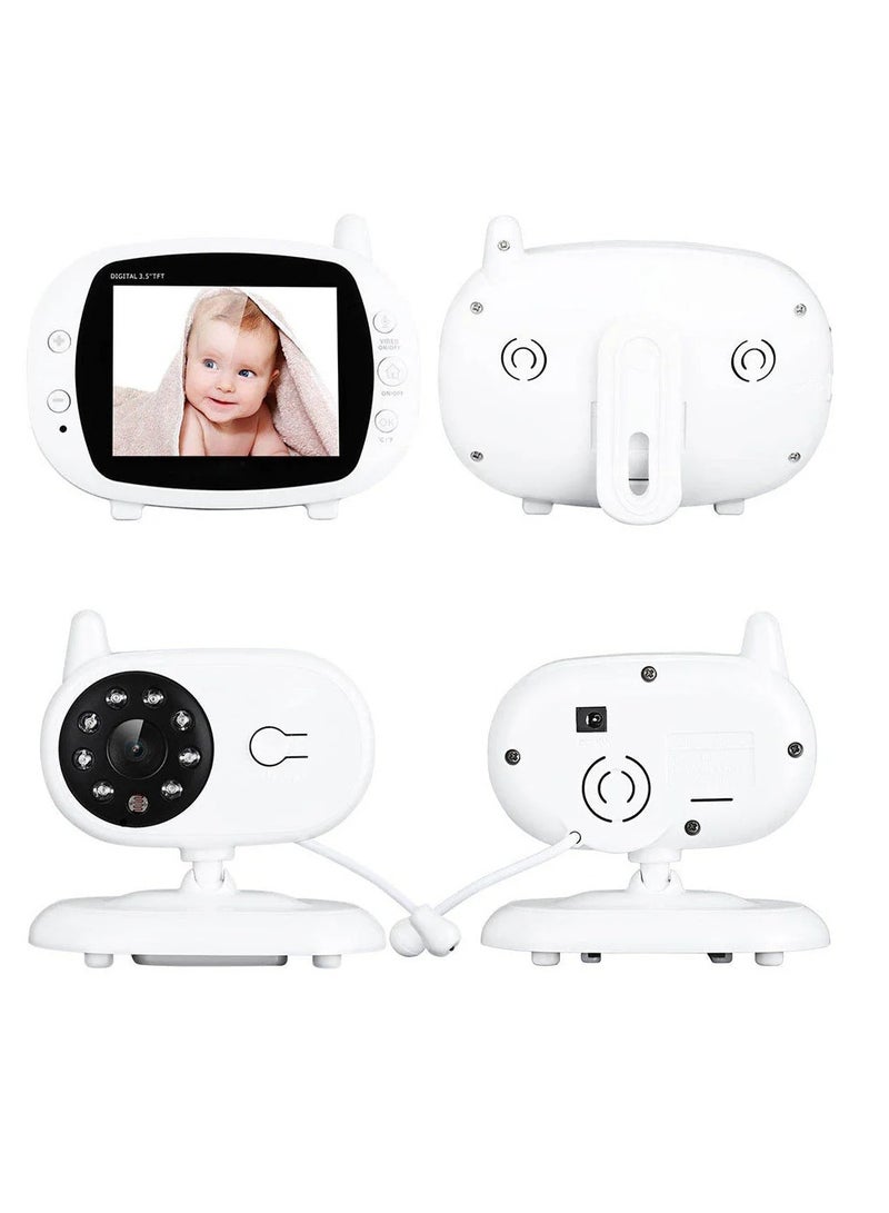 Wireless Baby Monitor - 3.5 Inch Display, Temperature Monitoring, Two-Way Audio, 3M Night Vision, IR Cut, 2.4GHz, Play Songs