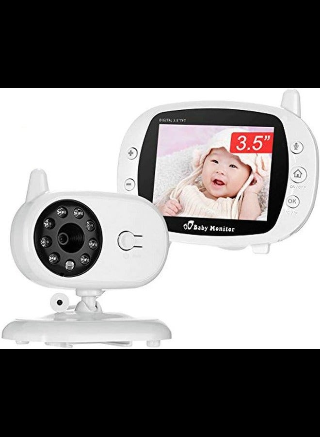 Wireless Baby Monitor - 3.5 Inch Display, Temperature Monitoring, Two-Way Audio, 3M Night Vision, IR Cut, 2.4GHz, Play Songs