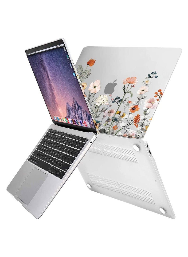 Compatible with MacBook Air 13 inch Case 2022 2021 2020 2019 2018 Release A2337 M1 A2179 A1932 Retina Display, Plastic Garden Flowers Hard Shell&Keyboard Cover&Screen Protector, Transparent