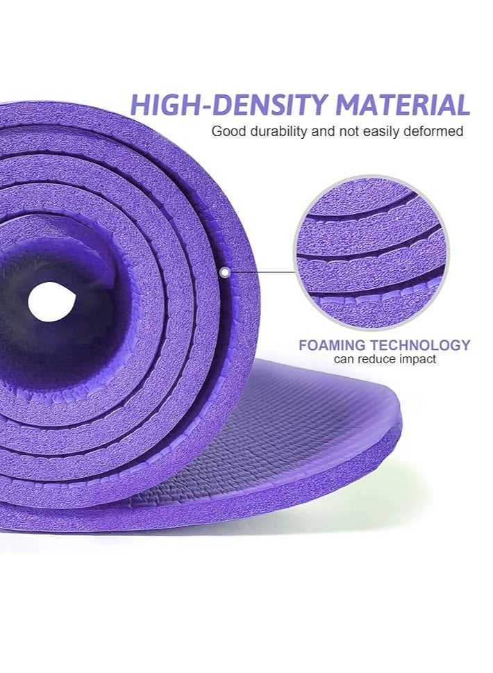 Yoga Mat Non Slip, Yoga Mat with Strap Included 10mm Thick Exercise Mat Ideal for HiiT, Pilates, Yoga and Many Other Home Workouts