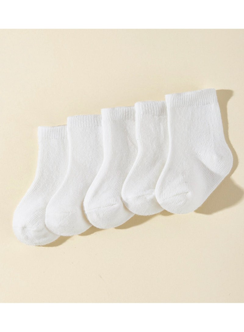 5 pairs of infant and toddler four-season short socks and mid-tube socks