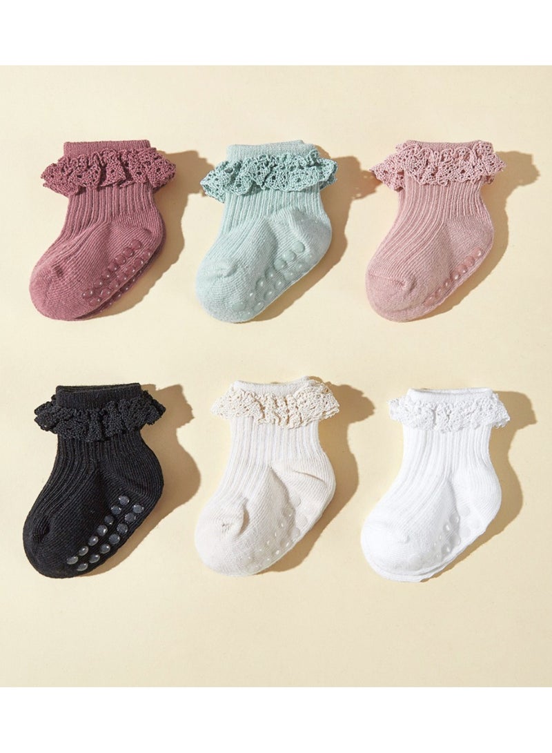 Children's Floor Socks Baby Non-Slip Socks 6 Pairs