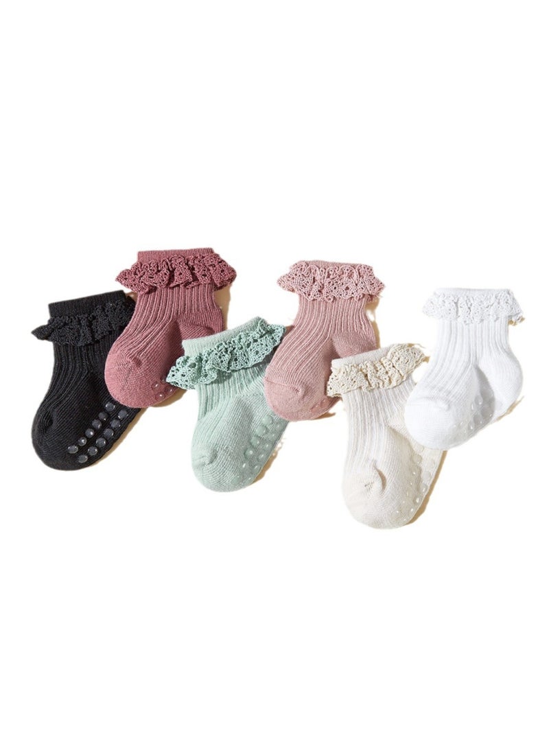 Children's Floor Socks Baby Non-Slip Socks 6 Pairs