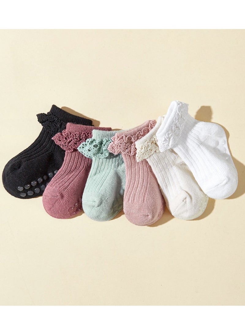 Children's Floor Socks Baby Non-Slip Socks 6 Pairs