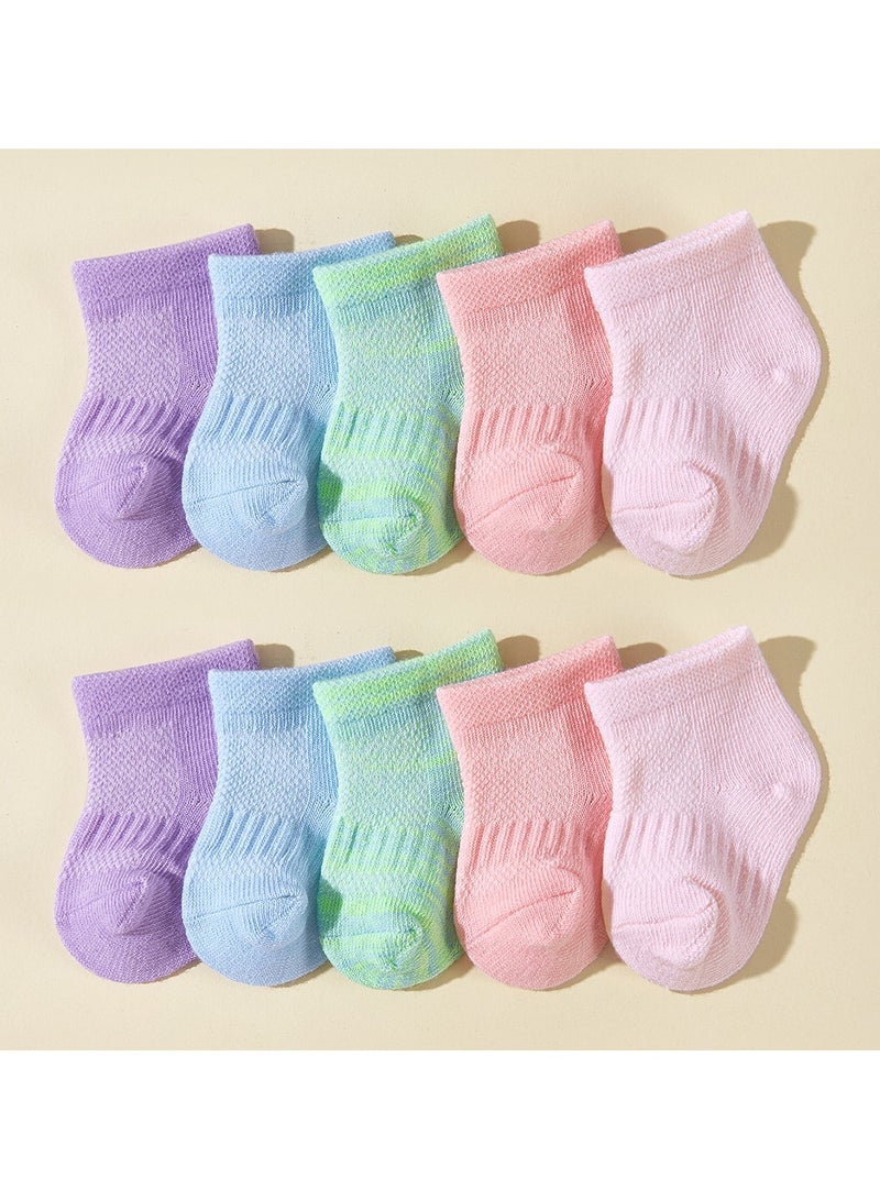 10 Pairs Of Infant And Toddler Four-Season Short Socks And Mid-Tube Socks