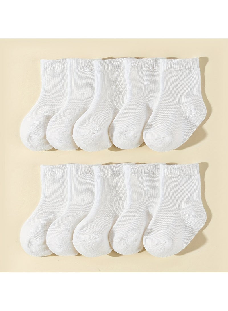 10 Pairs Of Infant And Toddler Four-Season Short Socks And Mid-Tube Socks