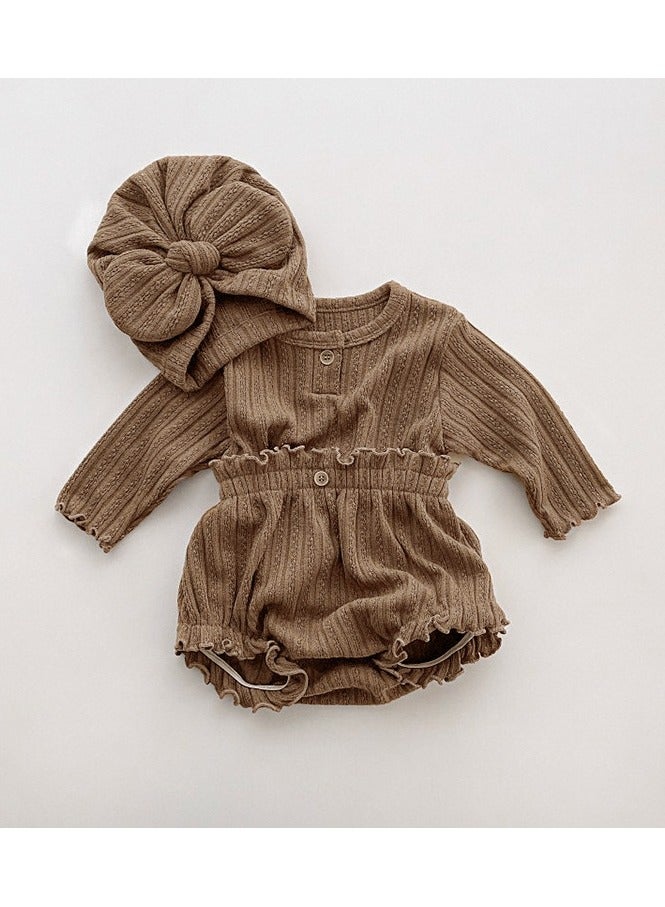 Baby Girl Autumn Knitted Jacquard Long Sleeve T-shirt + Triangle Pants Set