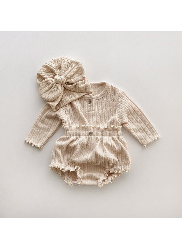 Baby Girl Autumn Knitted Jacquard Long Sleeve T-shirt + Triangle Pants Set