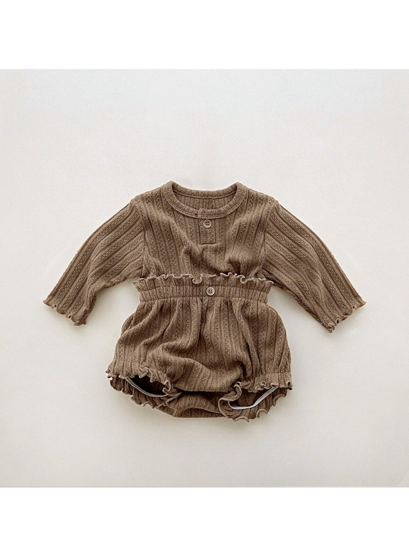 Baby Girl Autumn Knitted Jacquard Long Sleeve T-shirt + Triangle Pants Set