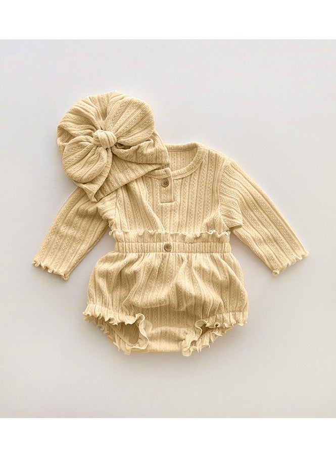 Baby Girl Autumn Knitted Jacquard Long Sleeve T-shirt + Triangle Pants Set