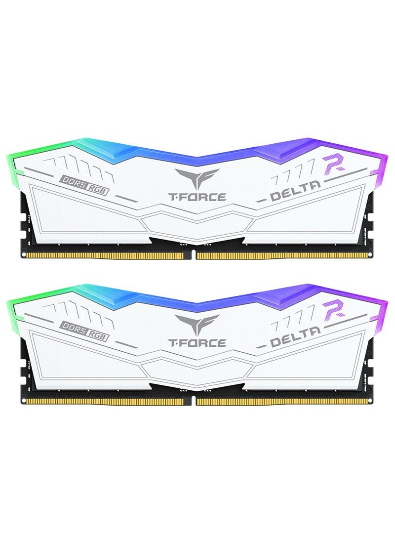 Team Group 16GB(2X8GB) DDR4 RGB Gaming RAM, Speed up to 3600 MHz, Dual Channel Desktop Module | WHITE