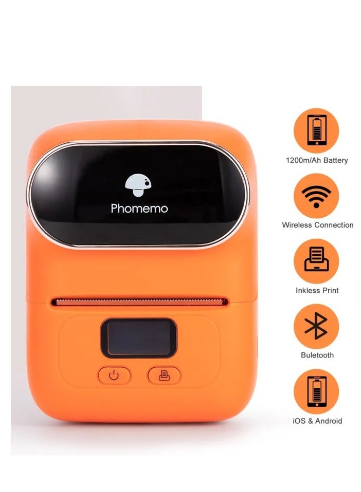 Phomemo M110 Portable Thermal Label Printer Bluetooth Connection Apply For Labeling Shipping Office Cable Retail Barcode And Black