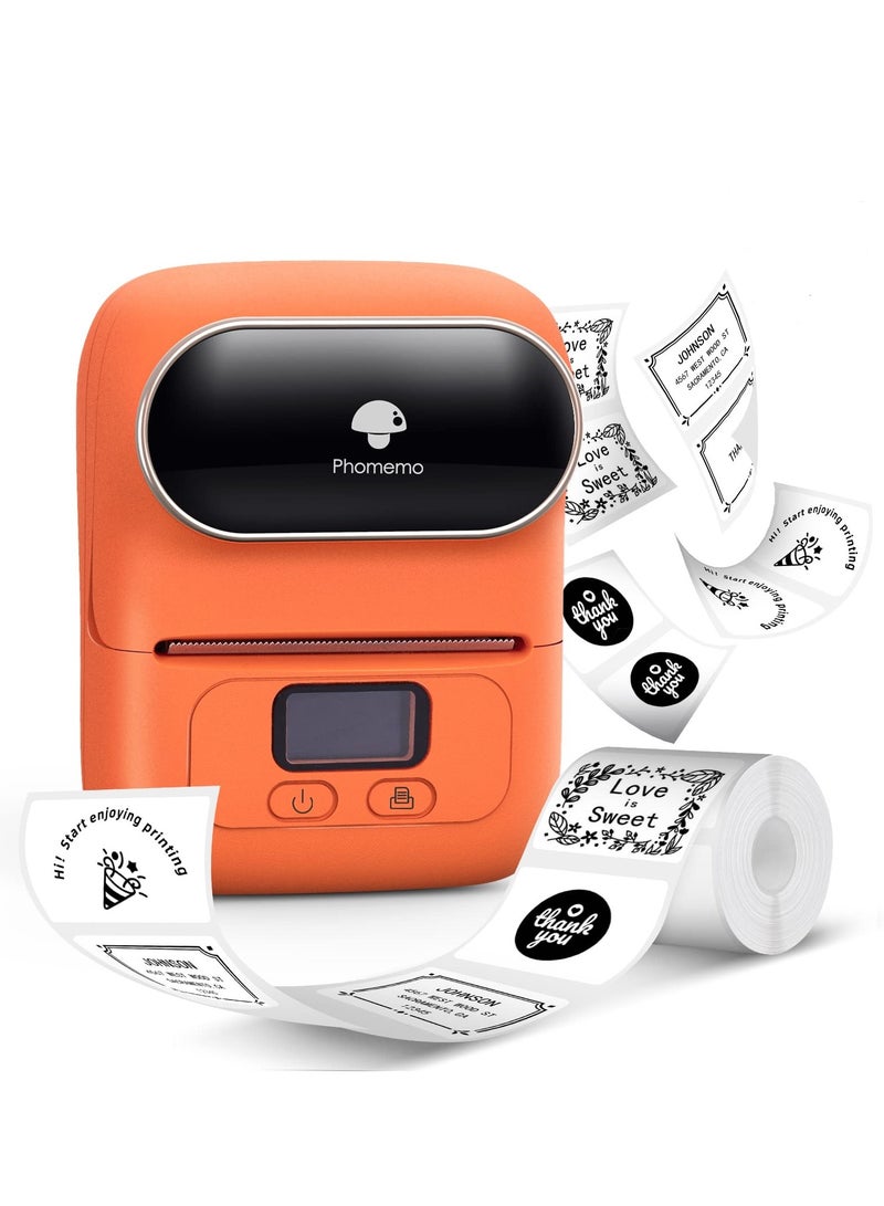 Phomemo M110 Portable Thermal Label Printer Bluetooth Connection Apply For Labeling Shipping Office Cable Retail Barcode And Black