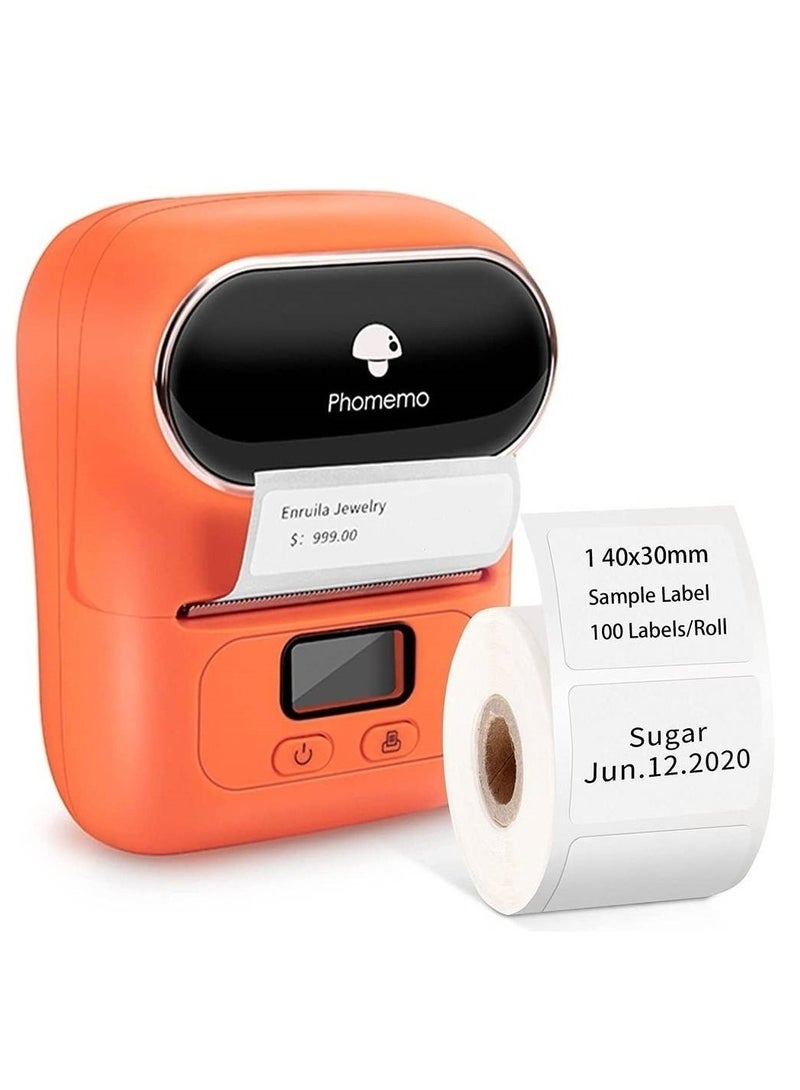 Phomemo M110 Portable Thermal Label Printer Bluetooth Connection Apply For Labeling Shipping Office Cable Retail Barcode And Black