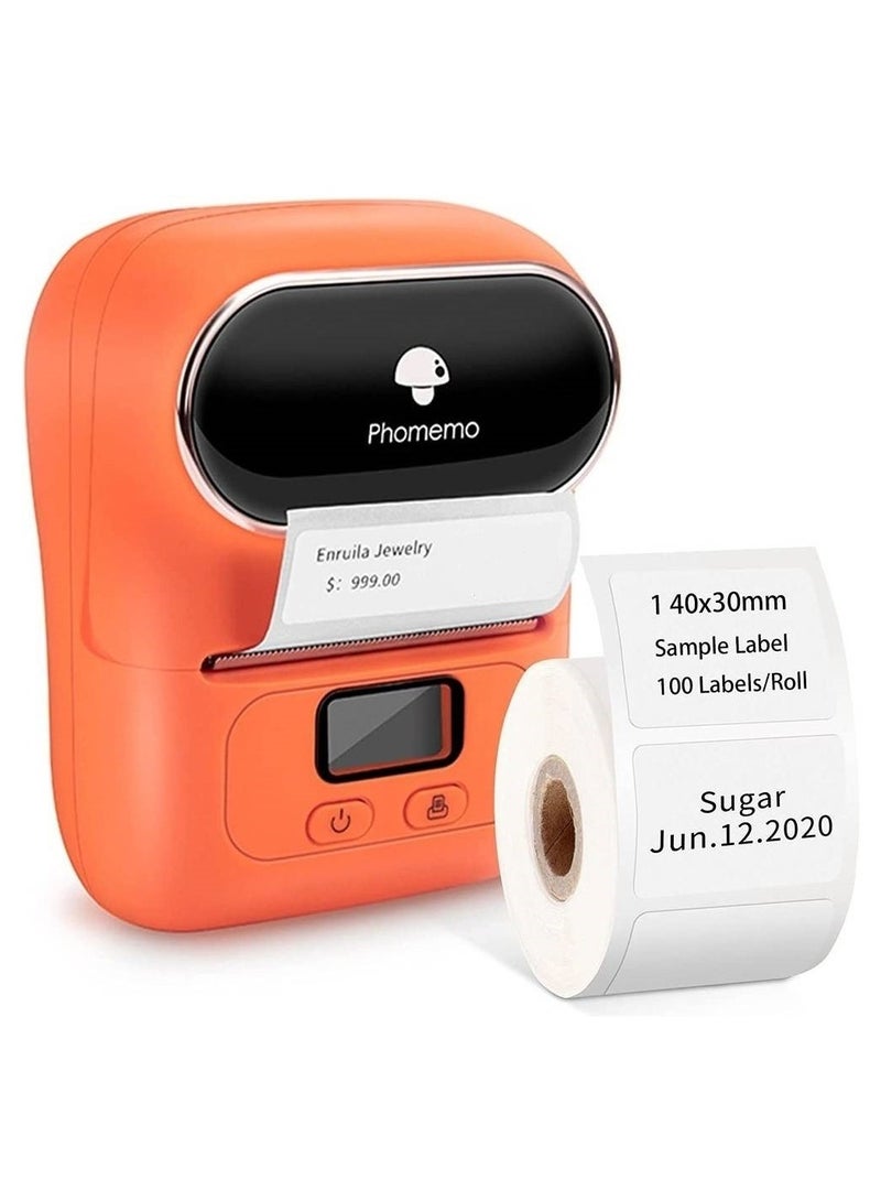 Phomemo M110 Portable Thermal Label Printer Bluetooth Connection Apply For Labeling Shipping Office Cable Retail Barcode And Black