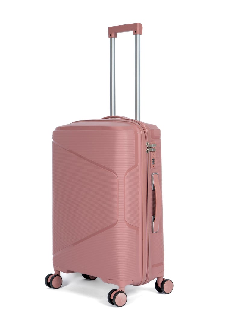 Unbreakable Travel Luggage Set with Hand Carry Trolley and Suitcases Featuring Double Spinner Wheels