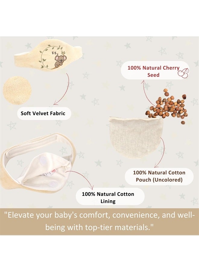 Baby Colic Gas and Upset Stomach Relief for Newborns-100% Cherry Seed-Heated Tummy Wrap-Colic Baby Swaddling Belt for Natural Relief–Soothing and Calming (Beige)