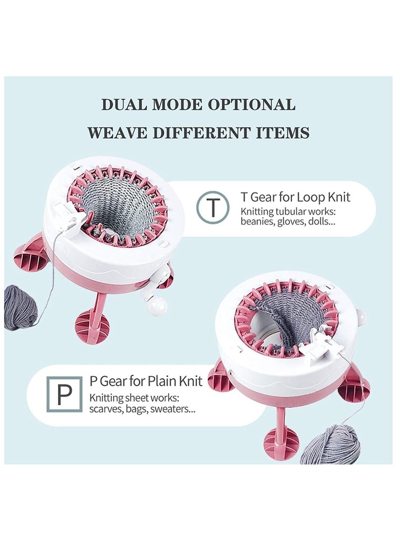 22 Needles Knitting Machine Smart Weaving Knitting Round Loom with Row Counter, Knitting Board Rotating Knit Loom Machine Kit for Adults/Kids Birthday Gift