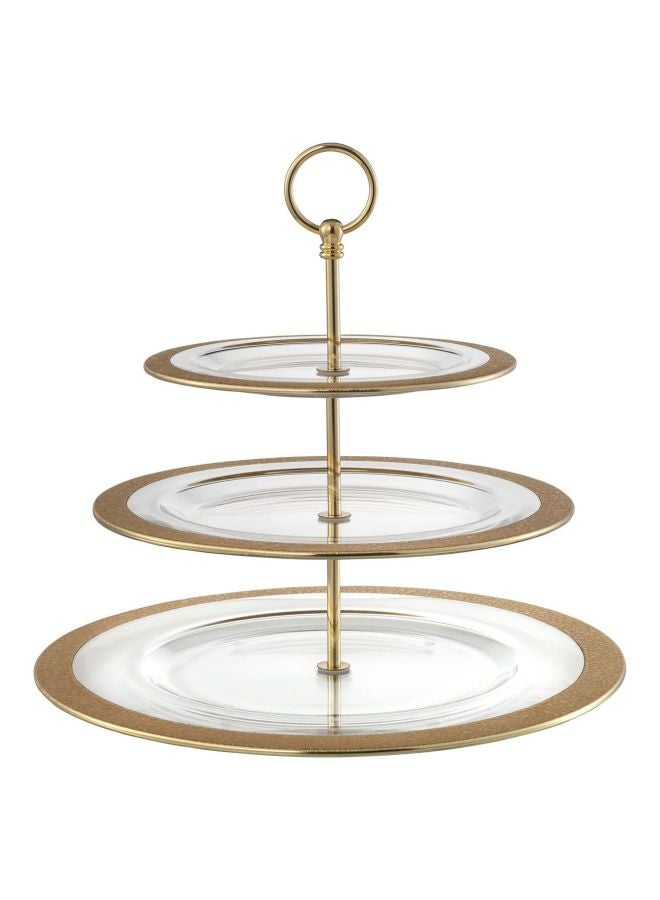 3-Tier Cake Stand Gold/Clear 13.8x12.8inch