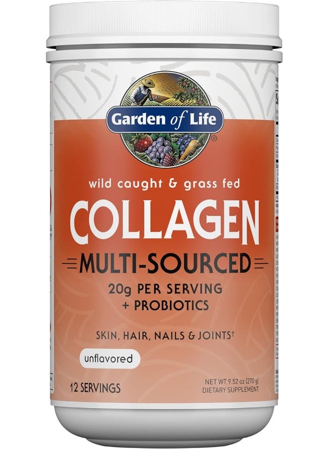 Marine And Grass Fed Collagen Peptides Powder Supplement Type With Probiotics And Bcaas Unflavored 20G Per Serving 12 Servings