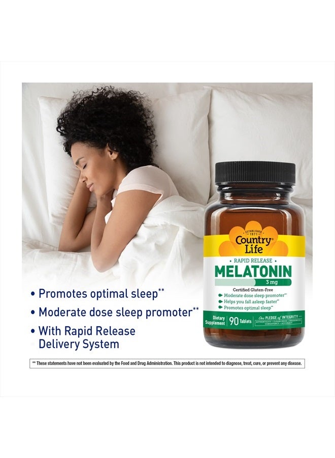 Melatonin Rapid Release, 3 mg, 90 tablets