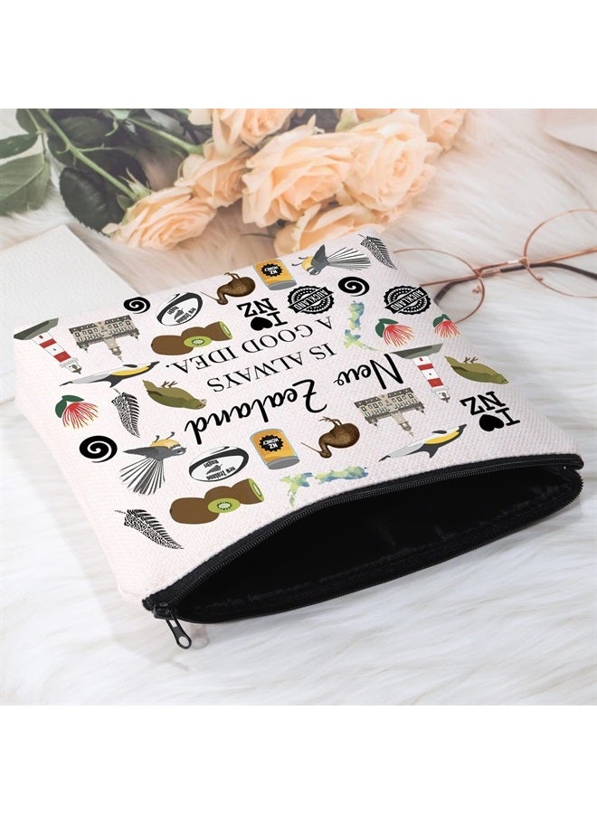New Zealand Inspired Gift New Zealand Is Always A Good Idea Cosmetic Bag New Zealand Lover Gift (New Zealand Is Always Cosmetic Bag)
