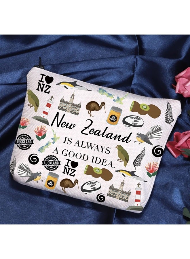 New Zealand Inspired Gift New Zealand Is Always A Good Idea Cosmetic Bag New Zealand Lover Gift (New Zealand Is Always Cosmetic Bag)