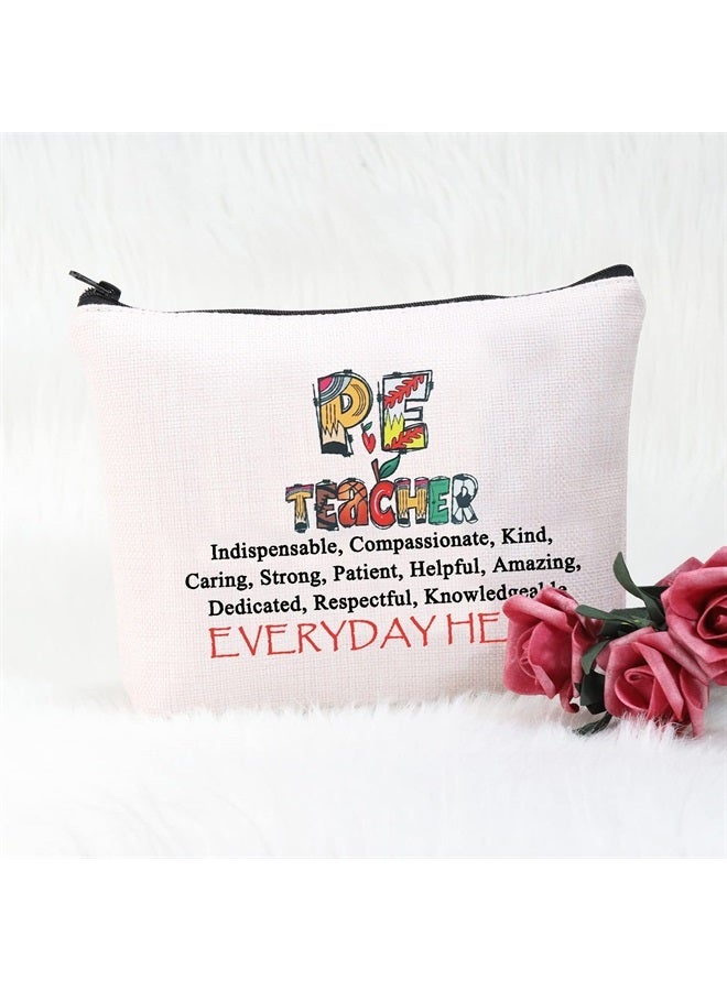 Physical Education Gift School Coach Zipper Pouch Makeup Travel Bag PE Teacher Gift (PE Teacher Cosmetic Bag)