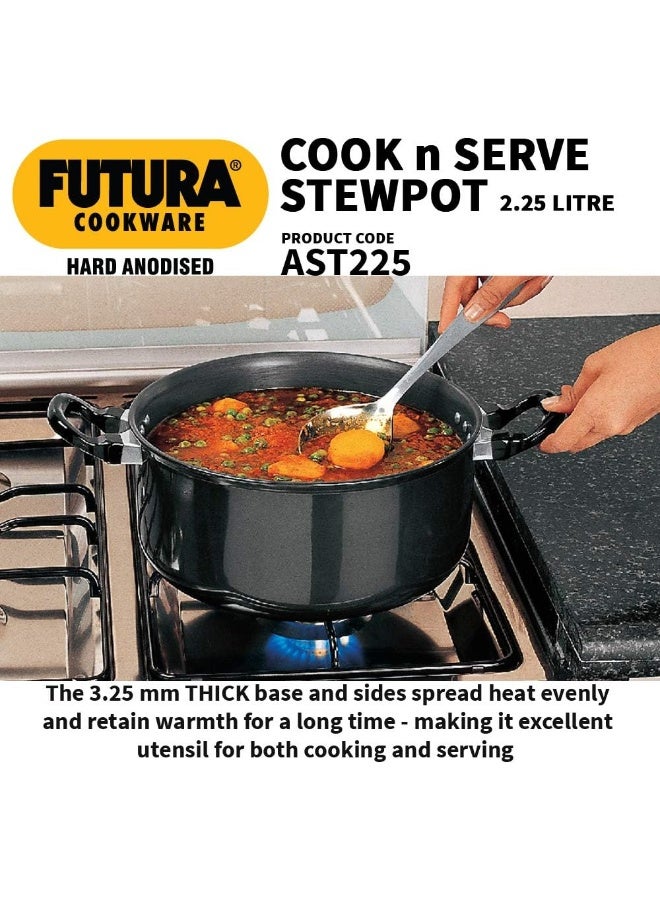 Futura L33 Hard Anodised Cook and Serve Stewpot 2.25-Liter