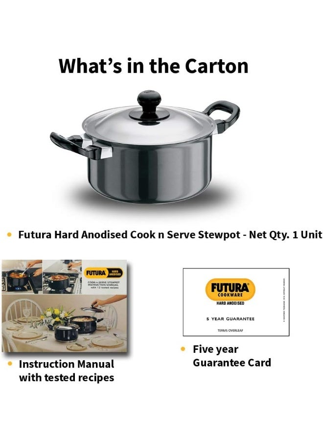 Futura L33 Hard Anodised Cook and Serve Stewpot 2.25-Liter