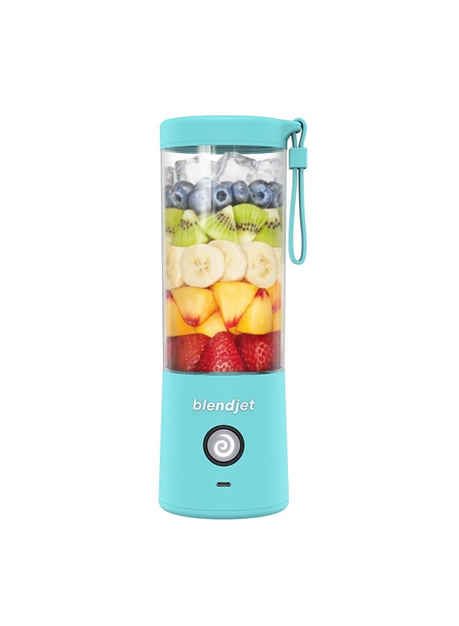 V2 Portable Blender Smoothie Maker, Personal Blender, Fruit Blender, Leak Proof Juicer, BPA-Free 475ml 200W Sports Bottle, USB-C Rechargeable, Ice Crusher with Stainless Steel Blades - Sky Blue