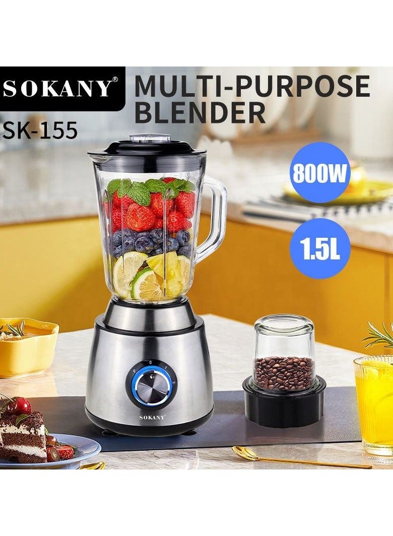 Sokany blender two in one juice blender fruit and vegetable blender non-slip rubber foot blender SK-155