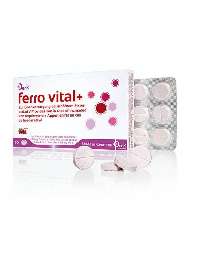 Ferro Vital+ 30 Chewable Tablets – Essential Iron Supplement for Increased Demand