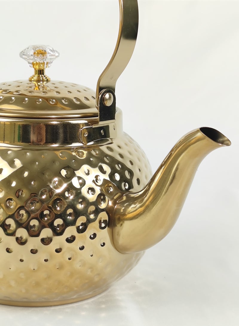 Teapot with Removable Infuser, 1.6L Stainless steel Coffee & Tea Pots - Perfect filter for Loose Leaf Tea or Tea (Gold