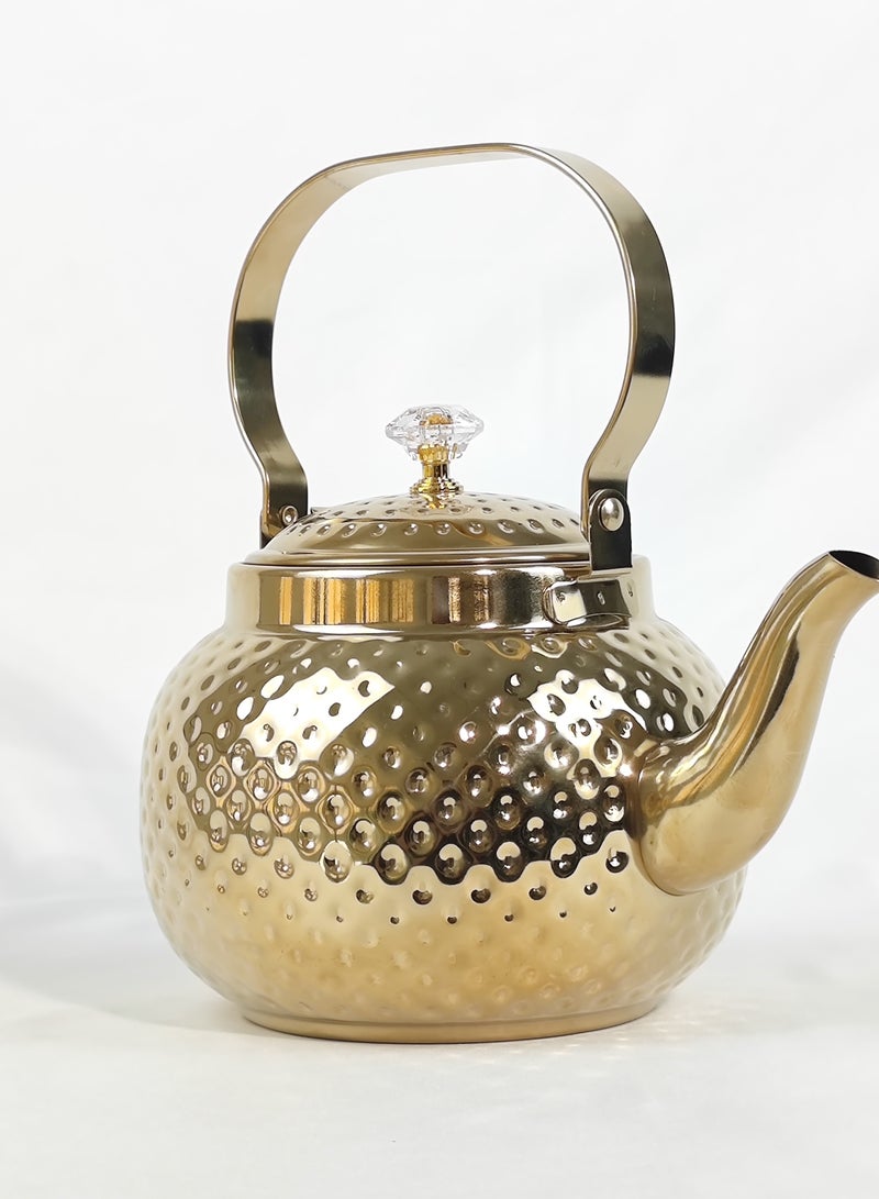 Teapot with Removable Infuser, 1.6L Stainless steel Coffee & Tea Pots - Perfect filter for Loose Leaf Tea or Tea (Gold