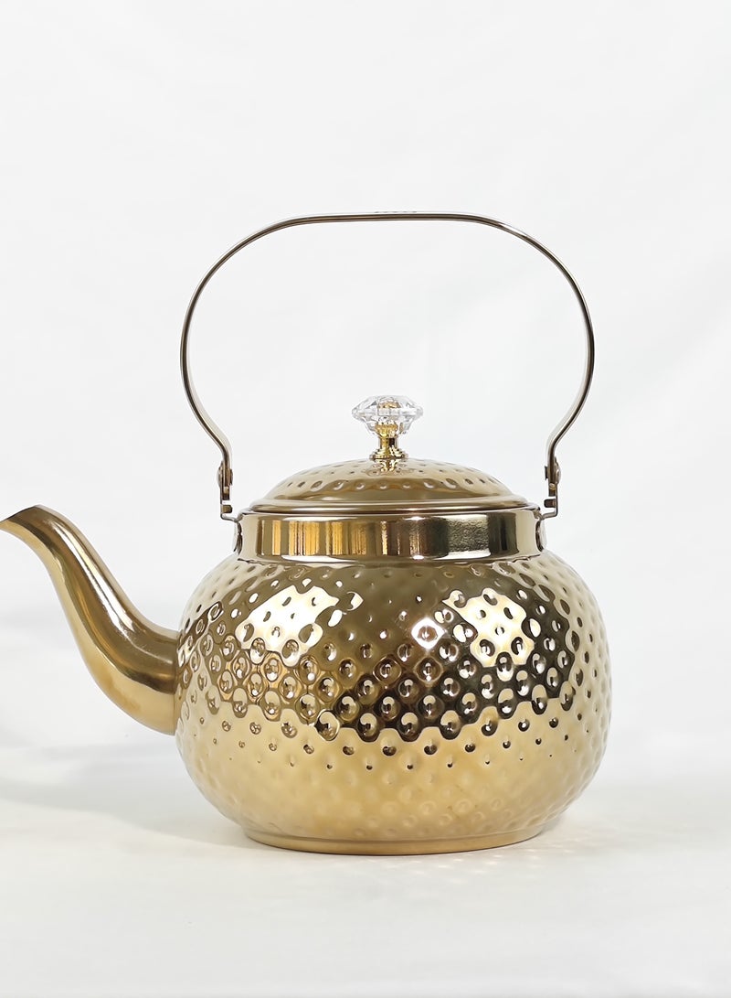 Teapot with Removable Infuser, 1.6L Stainless steel Coffee & Tea Pots - Perfect filter for Loose Leaf Tea or Tea (Gold