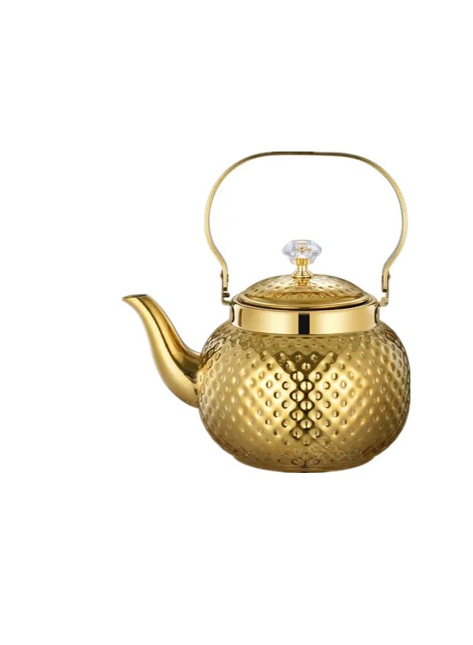 Teapot with Removable Infuser, 1.6L Stainless steel Coffee & Tea Pots - Perfect filter for Loose Leaf Tea or Tea (Gold