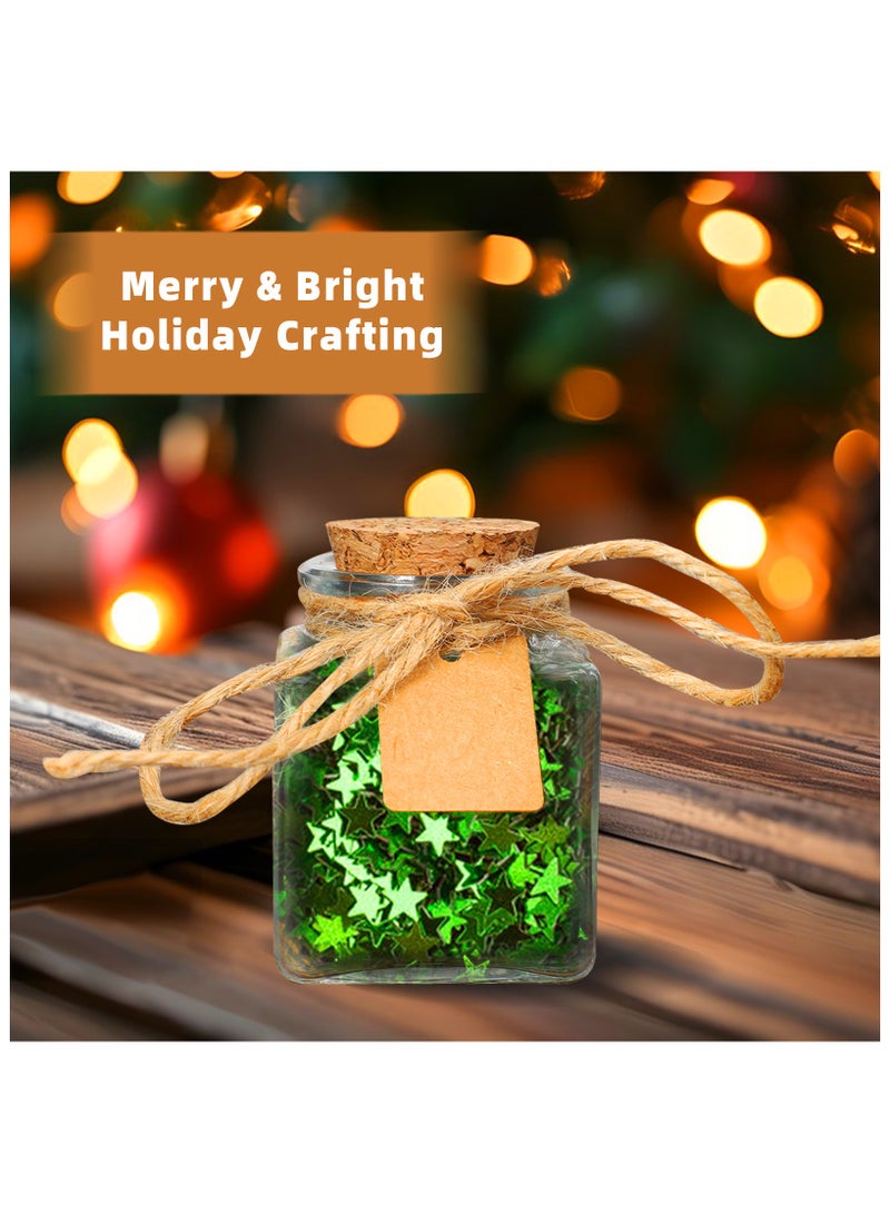 12Pack Small Glass Bottles with Cork Stoppers - 1.7 oz (50ml) Mini Jars with Twine and Blank Tags for Gift Favors, Spices, Crafts