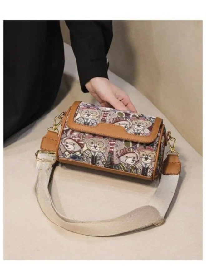 Cartoon Bear Purses Ladies Handbags Embroidery Cosmetic Bag For Women Handbag