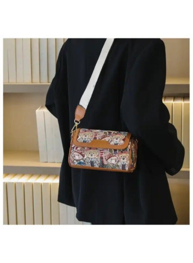 Cartoon Bear Purses Ladies Handbags Embroidery Cosmetic Bag For Women Handbag
