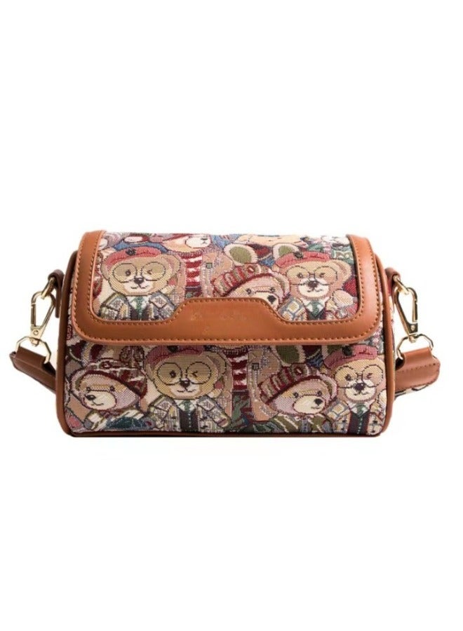 Cartoon Bear Purses Ladies Handbags Embroidery Cosmetic Bag For Women Handbag