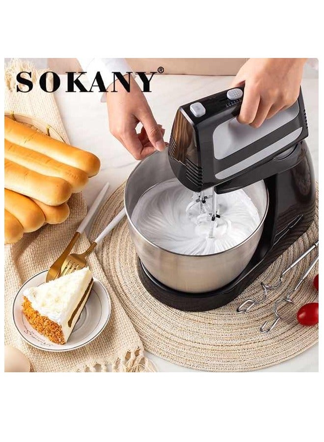 Stand Mixer with 3.5L Bowl, 6-Speed Electric Mixer with Dough Hook, Whisk & Flat Beater, Perfect for Baking, Mixing, and Kneading