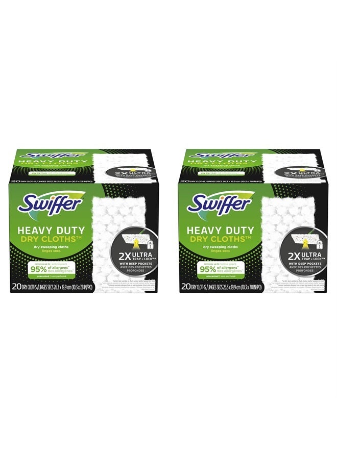 Sweeper Heavy Duty Mop Pad Refills for Floor Mopping and Cleaning, All Purpose Multi Surface Floor Cleaning Product, Original Version, 20 Count (Pack of 2)