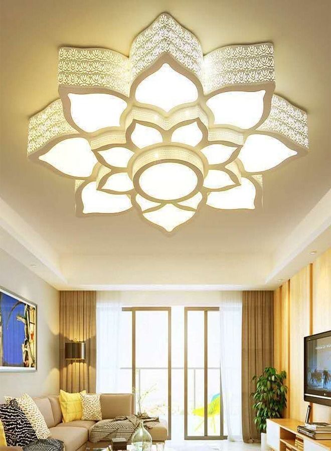 Modern Flower Shape LED Acrylic Ceiling Remote Control Adjustable Dimming Light Lamp