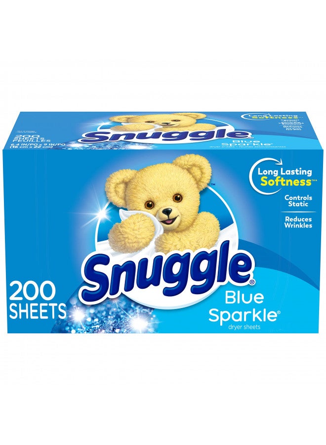 Snuggle Fabric Softener Dryer Sheets, Blue Sparkle, 200 Count