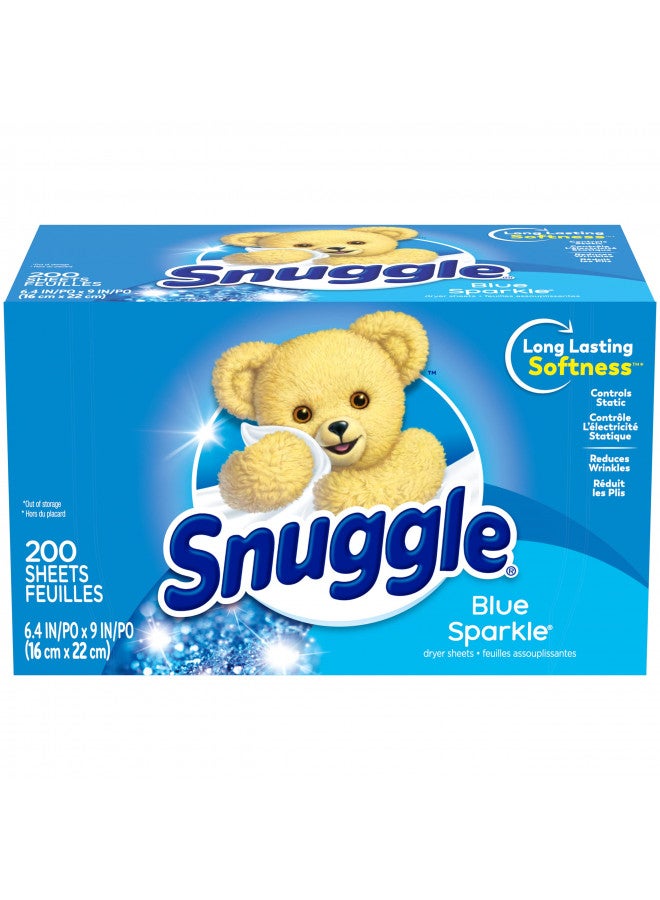 Snuggle Fabric Softener Dryer Sheets, Blue Sparkle, 200 Count