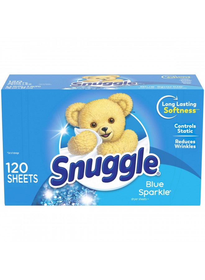 Snuggle Blue Sparkle Fabric Softener Dryer Sheets, 120 Count