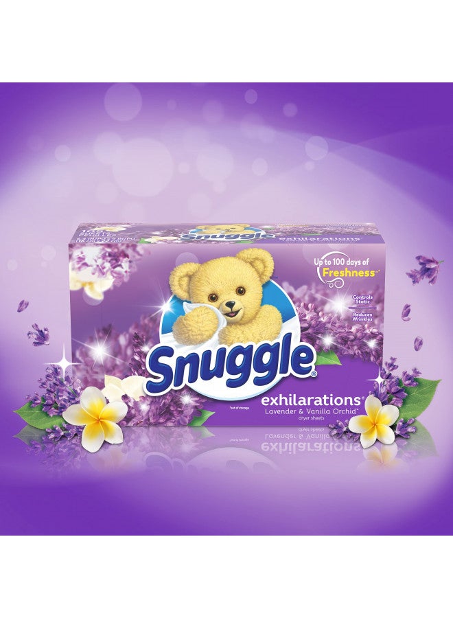 Snuggle Exhilarations Fabric Softener Dryer Sheets, Lavender & Vanilla Orchid, 70 Count