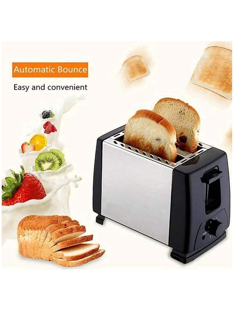 2-Slice Bread Toaster with Extra-Wide Slots | Stainless Steel Toaster with Adjustable Browning Control, High-Lift Lever  & Defrost/Reheat Functions | Perfect for Toast, Bagels, and Waffles