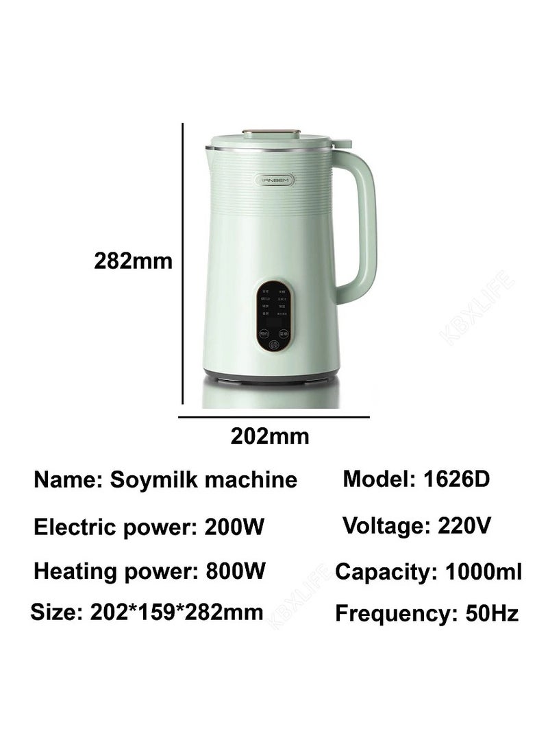 1000ml Soy Milk Machine Electric Juicer Blender Portable Mixer Soybean Maker Rice Paste Maker Wall Breaking Machine